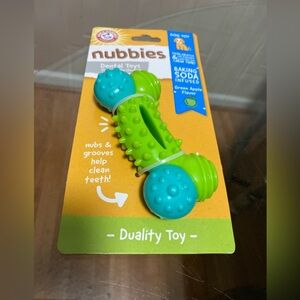 Arm & Hammer Dog Toy Nubbies Bone Duality Toy Green Apple Flavor 5”